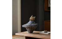 Flower Vase Textured Resin Vase Sculptural Vessel for Decorators