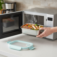 Hongjunda 316L Stainless Steel Lunch Box with Lid, Microwaveable Food Container, Refrigerator Storage