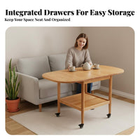 Extendable-Downpanel Dining Table Multi-Functional Extendable Extendable-Downpanel Table Foldable Space-Saving Design