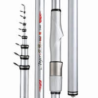 Telescopic Carbon Fiber Fishing Rod, Hard Action Sea Fishing Rod, Portable Fishing Pole for Rock Fishing, Silver/Black/Red