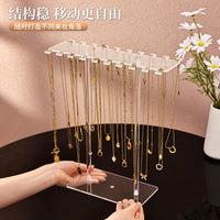 Acrylic Necklace Display Stand with Double Hooks