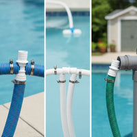 2 Pieces Pool Hose Adapter with Clamps Watertight Pool Hose Adapter