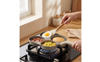 Nonstick Four-Cavity Frying Pan Deep-Well Egg Pan with Four Cavities Thick Egg Skillet Thickened for Students, Breakfast, Dorm Kitchens
