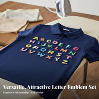 Embroidered Letter Applique Decorative Embroidered A-Z Letters Versatile Colorful Letter Applique for DIY Enthusiast S, Parents, School Uniforms