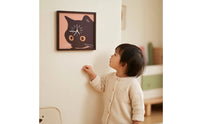 Cat Wall Clock Modern Clock with Cat Face Non-Ticking for Nursery, Bedroom