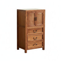 Modern Oriental Aesthetic Modular Tea Stand Multi-Functional Side Cabinet No Assembly Required Storage Furniture Sturdy Construction for Homeowners, Apartment Dwellers, Renters, Living Room, Corner Space, Bedroom, Entryway
