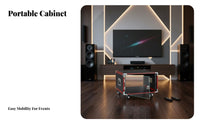 Portable Rackmount Cabinet sturdyDuty Construction Rolling Amplifier Cabinet Reinforced Corners Audio Gear Rack for Turntablists