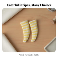OB11 Doll Socks Material Striped Doll Socks Wide Compatibility Miniature Clothing