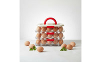 Rotating Egg Holder Organizer Multi Layer Stackable Egg Tray Handle Design Household Storage