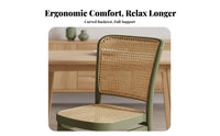 Stackable Cane Back Side Chair Vintage Design Home Seating Century-Century Modern Design Household Furniture Breathable Backrest for Homeowners, Restaurant Owners, Interior Decorators, Dining Room, Kitchen, Cafe