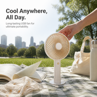 6-inch USB Rechargeable Handheld Mini Fan with Stand, Quiet Portable Desk Fan for Office, Home, and Outdoor Use