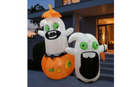 Inflatable Inflatable Pumpkin with Ghosts Self-Inflating Ghost with Pumpkin and Hat Bright Ghost with Hat Easy to Store for Yard
