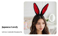 Soft Hare Ears Headband Japanese Design Soft Hare Ear Headband Furry Hare Ear Hairband Cute Design for Parties