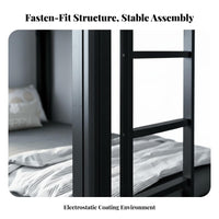 Steel Bunk Bed High Weight Capacity Dormitory Bed Full-Length Guardrail Bedroom Furniture for Students, Adults Quarters, Dorm Room, Hostel