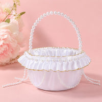 Flower Girl Basket Elegant Design Wedding Basket Sturdy for Bridal Party