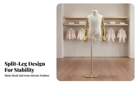 Split Leg Child Model Electroplated Arms Half Body Clothing Display Stable Metal Base Child Mannequin Torso for Retailers, Crafters, Shop Window, Home