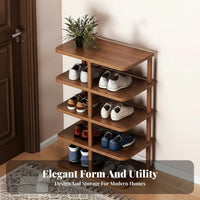 Space Saving Multi-Layer Shoe Rack Large Capacity Multi-Tier Shoe Shelf Easy Assembly Sturdy Construction for Apartment Dwellers, Homeowners, Families, Hallway, Balcony, Small Areas, Bedroom