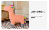 Soft and Comfortable Plush mythical creature Ottoman Great Gift concept children's Furniture Multi-Functional creatureShaped Seat Multifunctional for Toddlers, Parents, Adults, Playroom, Nursery, Living Room, Entryway