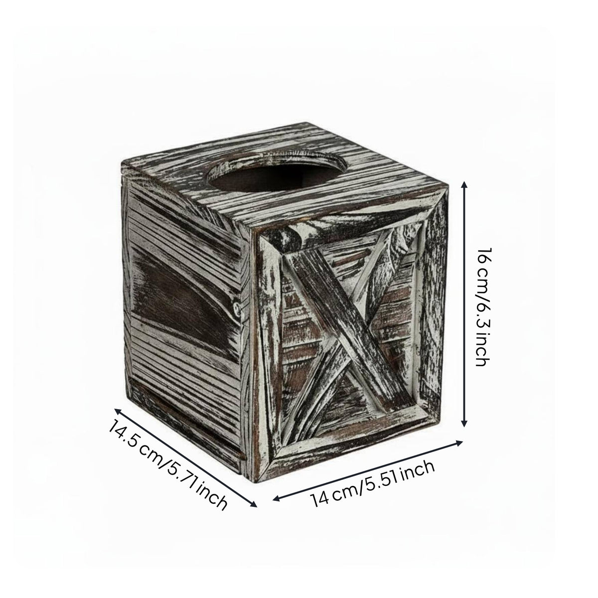 Wood Tissue Dispenser Case Decorative Vintage Tissue Box Cover Vintage-Style Home Storage for Living Room