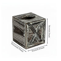 Wood Tissue Dispenser Case Decorative Vintage Tissue Box Cover Vintage-Style Home Storage for Living Room