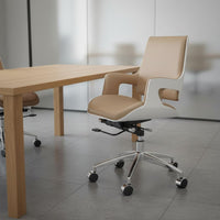 Mobile Office Chair with Arms Height Adjustable Modern Computer Chair Minimalist Style for Conference Room