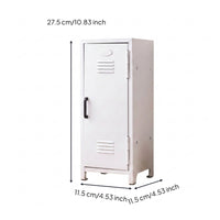 Compact Desktop Organizer with Door Space-Saving Metal Storage Cabinet Slim Mini Metal Locker Small for Students, Professionals, Office Desk, Dorm Room, Vanity, Bedroom