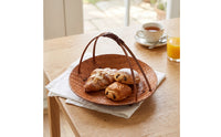 Handmade Bamboo Tray with Handle Natural Woven Serving Tray Lightweight Woven Basket with Handle Decorative for Hosts