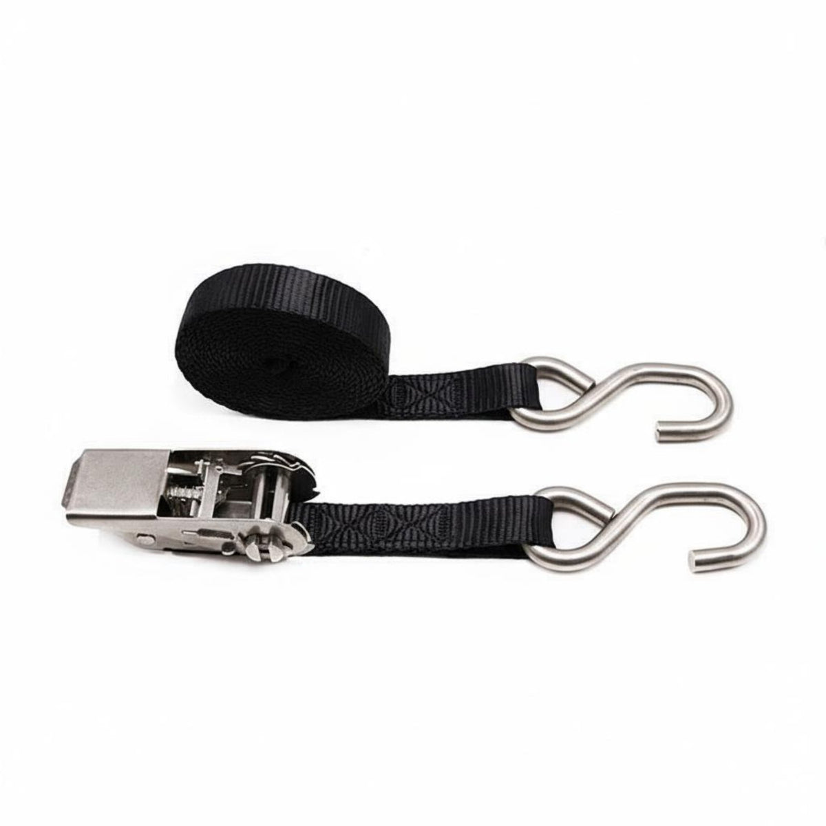 Ratchet Tie-Down Strap Quick Release Stainless Steel Cargo Strap for Drivers, Hauling Vehicle Owners, Moving, Roof Rack, Boating
