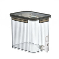 Leak-Resistant Refrigerator Drink Dispenser Ribbed Clear Beverage Dispenser Easy Dispensing Household Liquid Container Space-Saving Design
