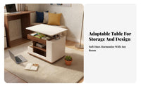 Convertible Lift-Top Table Hidden Compartments Living Room Furniture for Bedroom