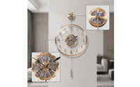 Operated Wall Clock Non Ticking Wall Clock with Pendulum Easy Reading for Homeowners, Hallway