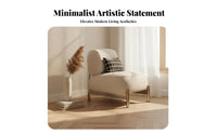 Wabi-Sabi aesthetic Upholstered Tub Armchair Cream Colored Accent Chair Minimalist Design Home Seating Soft Texture for Interior Designers, Business Owners, Living Room, Bedroom, Reception Area, perusing corner