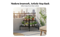 Indoor & Outdoor Use 3-Tier Stepped Plant Shelf Space-Saving 3-Tier Plant Stand Weather-Resistant Flower Rack Easy Assembly for Gardeners, Apartment Dwellers, Homeowners, Balcony, Windowsill, Patio, Living Room