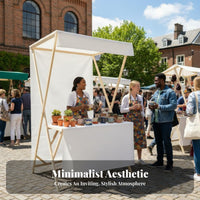 Space-Saving Foldable Market Stall Easy Assembly Foldable Market Stand Quick Setup Portable Vendor Booth Multi-Purpose for Street Food Sellers, Retailers, Small Business Owners, Night Markets, Festivals, Trade Exhibition S, Promotional Events
