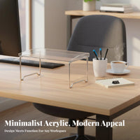 Acrylic Storage Rack Space Saving Desktop File Organizer Layered Design for Home