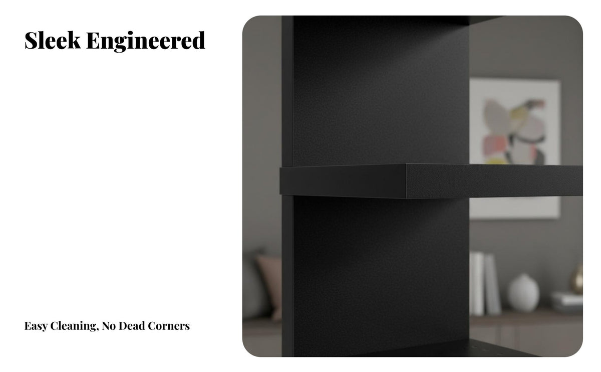 Space Saving 5-Tier Vertical Wall Shelf Easy To Install 5-Tier Vertical Shelf Multi-Functional Bookshelf Stylish Design for Collectors, Decor Enthusiasts, Living Room, Bedroom, Hallway, Kitchen