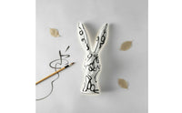 Ceramic Hare Figurine Glazed Finish Hare Head Statue Wear-Resistant Ornamental Figure for Tabletop Display