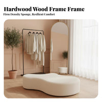 Irregular Shape FluffyShaped Ottoman Soft Texture Backless Padded Seat Minimalist Aesthetic End-of-Bed Stool Versatile Use for Interior Designers, Homeowners, Business Owners, Clothing Retail Establishment, Beauty Salon, Cloakroom, Reception Area