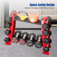 Dumbbell Rack, 2-Tier Kettlebell Stand, Home Gym Storage, Space-Saving Multi-Functional Organizer