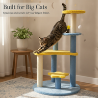 Mythical Star-Moon Multi-Level Cat Tree with Sisal Scratching Posts for Large Cats