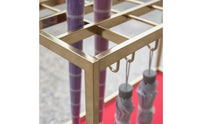 Gold Finish Stainless Steel Umbrella Stand Movable Commercial Umbrella Holder Heavy Duty Water-Catch Tray for Hotel Employees, Office Managers, Bank Lobby