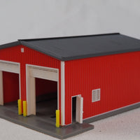 Flat Roof 1:64 Scale Garage Model Vehicle Openings Corrugated Garage Model for Scene Building