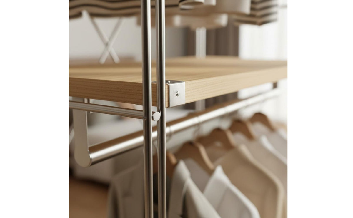Large Capacity Accessible Closet System Adjustable Shelves Multi-Layer Storage Shelf Heavy Duty Clothing Organizer Easy Assembly for Bedroom, Entryway