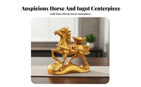 Finely Crafted Horse with Yuanbao Figurine High-Quality Craftsmanship Chinese Auspicious Horse Figurine Intricate Details for Office, Home