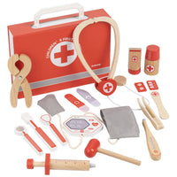 Wooden Pretend Care Kit Parent Child Interaction Wooden Pretend Care Kit Kids Doctor Play Set for Young Children