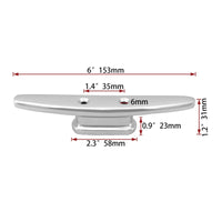 6 Inch Aluminum Boat Cleat Rust-Resistant Cleat Heavy Duty Marine Hardware for Dock