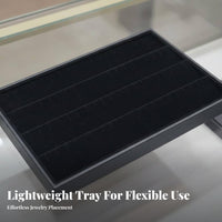 Jewelry Display Tray Multi-Functional Band Holder Tray Soft Textile Jewelry Drawer Organizer Adjustable Compartments for Women