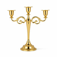 3-Arm Candelabra Elegant Three-Arm Candelabra Three-Light Candelabrum Metal Decor Scrolled for Home Decorators, Dining Table