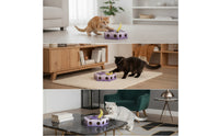 Interactive Cat Toy Box with Feather Electronic Hexagonal Cat Puzzle Box Automatic Indoor for Cats, Kittens, Home, Living Room