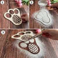 Easter Bunny Paw Print Stencil Reusable Bunny Footprint Stencil Rabbit and Easter Eggs Template DIY Crafts for Crafters, Teachers, Yard, Classroom